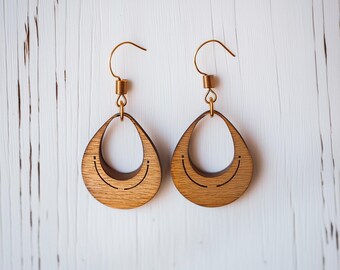 African Style Earrings SVG Laser Cut File, Wood and Acrylic Earring Template, Glowforge Designs, Lightburn DXF PDF, Plywood Digital Download
