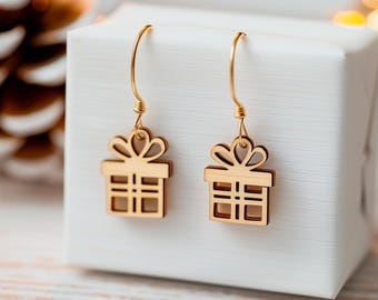 Christmas Earrings SVG, Wooden & Plywood Laser Cut Template • DIY Digital Download