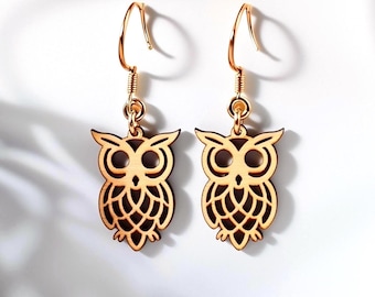 Owl Earrings SVG • Wooden & Plywood Laser Cut Template • DIY Digital Download
