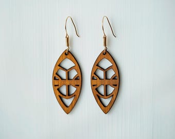 African Style Earrings SVG Laser Cut File, Wood and Acrylic Earring Template, Glowforge Designs, Lightburn DXF PDF, Plywood Digital Download