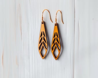 Ohrringe im afrikanischen Stil: SVG-Laserschnittdatei, Ohrringvorlage für Holz und Acryl, Glowforge-Designs, Lightburn DXF PDF, digitaler Download für Sperrholz