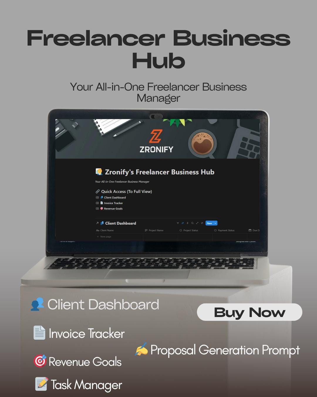 Freelancer Business Hub Notion Template: Client CRM, Invoice Tracker ...
