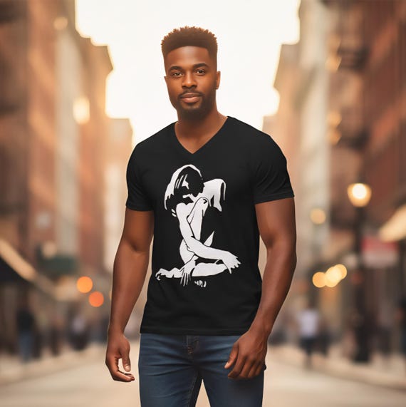 Camiseta com silhueta de mulher abstrata: camiseta gráfica