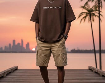 Nish Kollection Übergroßes T-Shirt: Minimalistisches Streetwear-T-Shirt
