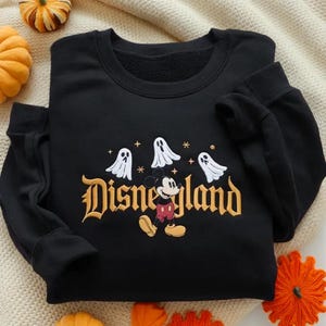 EMBROIDERED Disneyland Halloween Sweatshirt, Mickey Ghost Sweatshirt, Fall Disneyland Sweater, Cute Ghost Shirt, Disneyland Sweatshirt