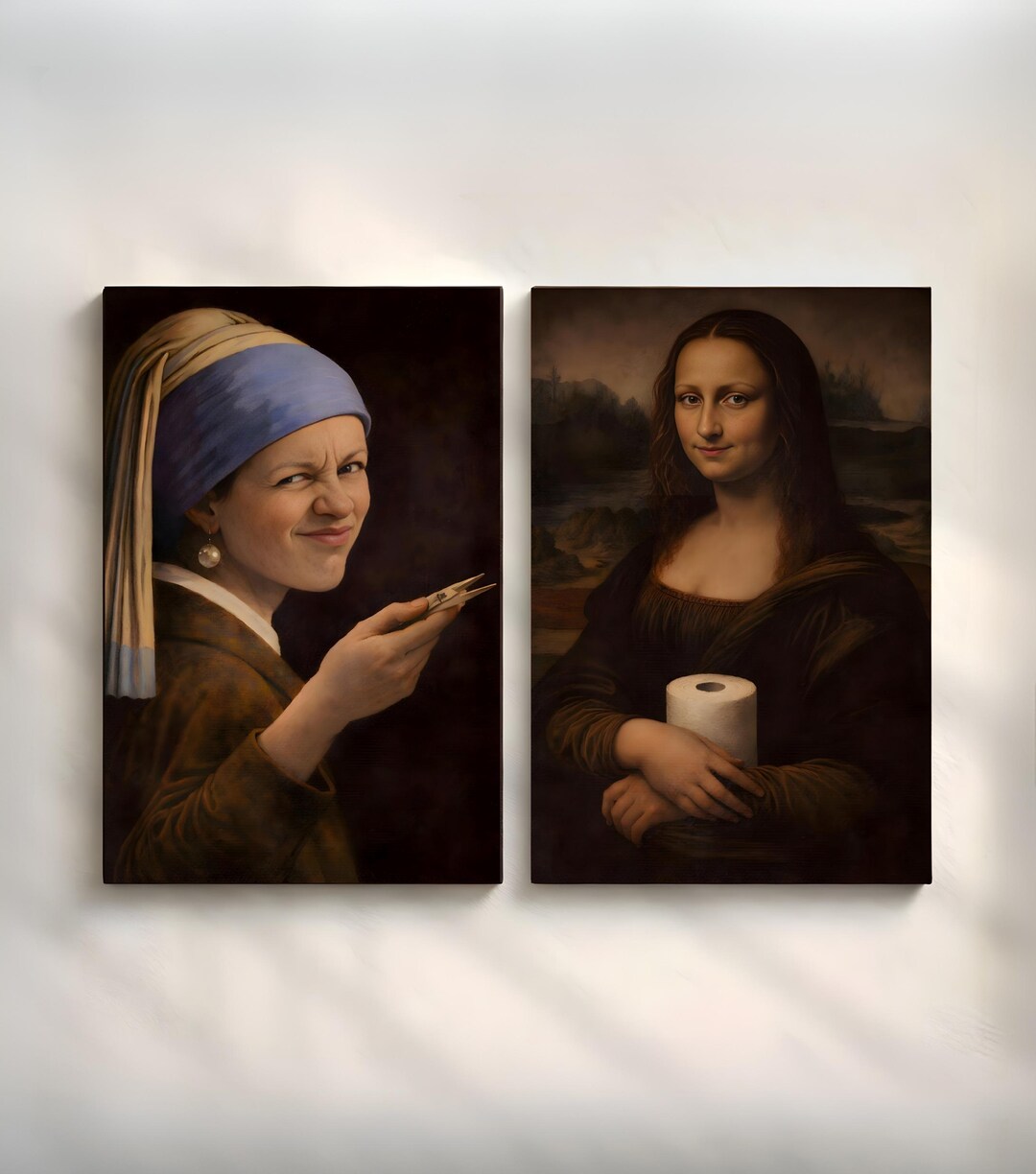 Mona Lisa Bathroom Toilet Humor Art Prints: Funny Classic Parody ...