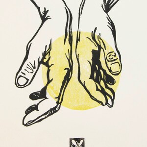 Linoleografia  - stampa artistica-illustrazione "Attesa -parte I"