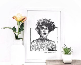 illustration print "Maud Stevens Wagner"- digital art print- home decoration print