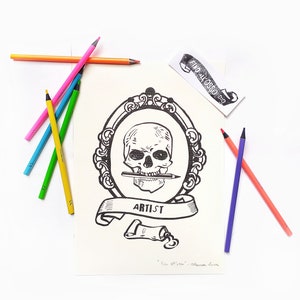 poster "Fino all'osso" -  regalo per artista- stampa digitale da illustrazione originale
