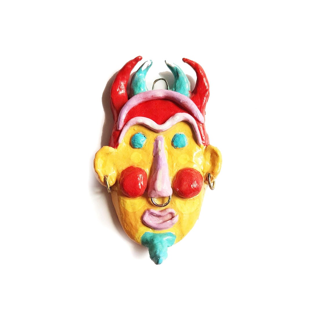 Apothican Mask Apoptropaica Mask – Clay Domestic Amulet - Etsy