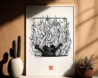 illustration print "Elmo's fire"- digital art print