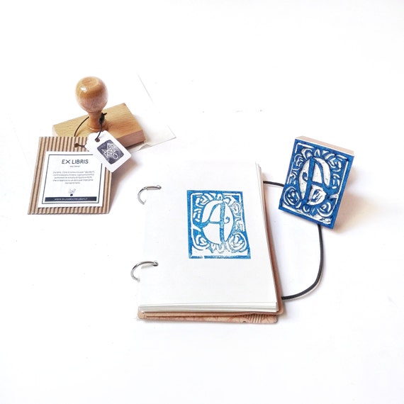 Handcarved STAMP EX LIBRIS Customized Stamp 
