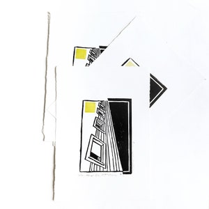 Geografia dell'assenza 4- stampa artistica- linoleografia- illustrazione