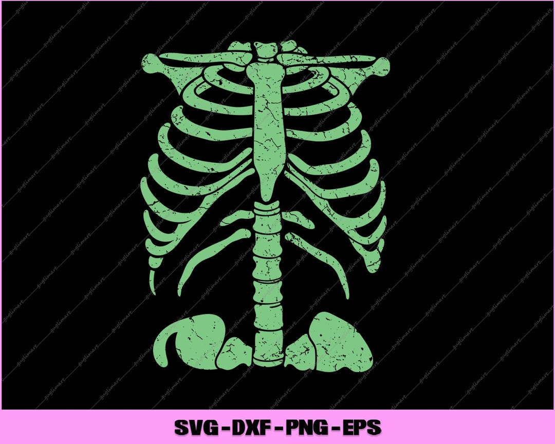 Halloween Costume Rib Cage Anatomy Skeleton Bones Svg, Png Digital ...