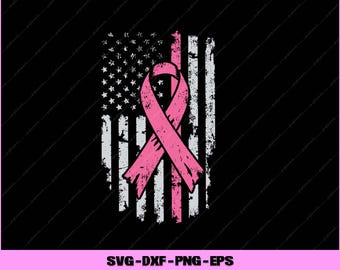 Pink Ribbon VS vlag Breast Cancer Awareness Svg, png digitale bestanden