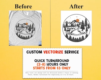 Custom Image to Vector Service, Logo Redraw, Clean SVG/PNG File