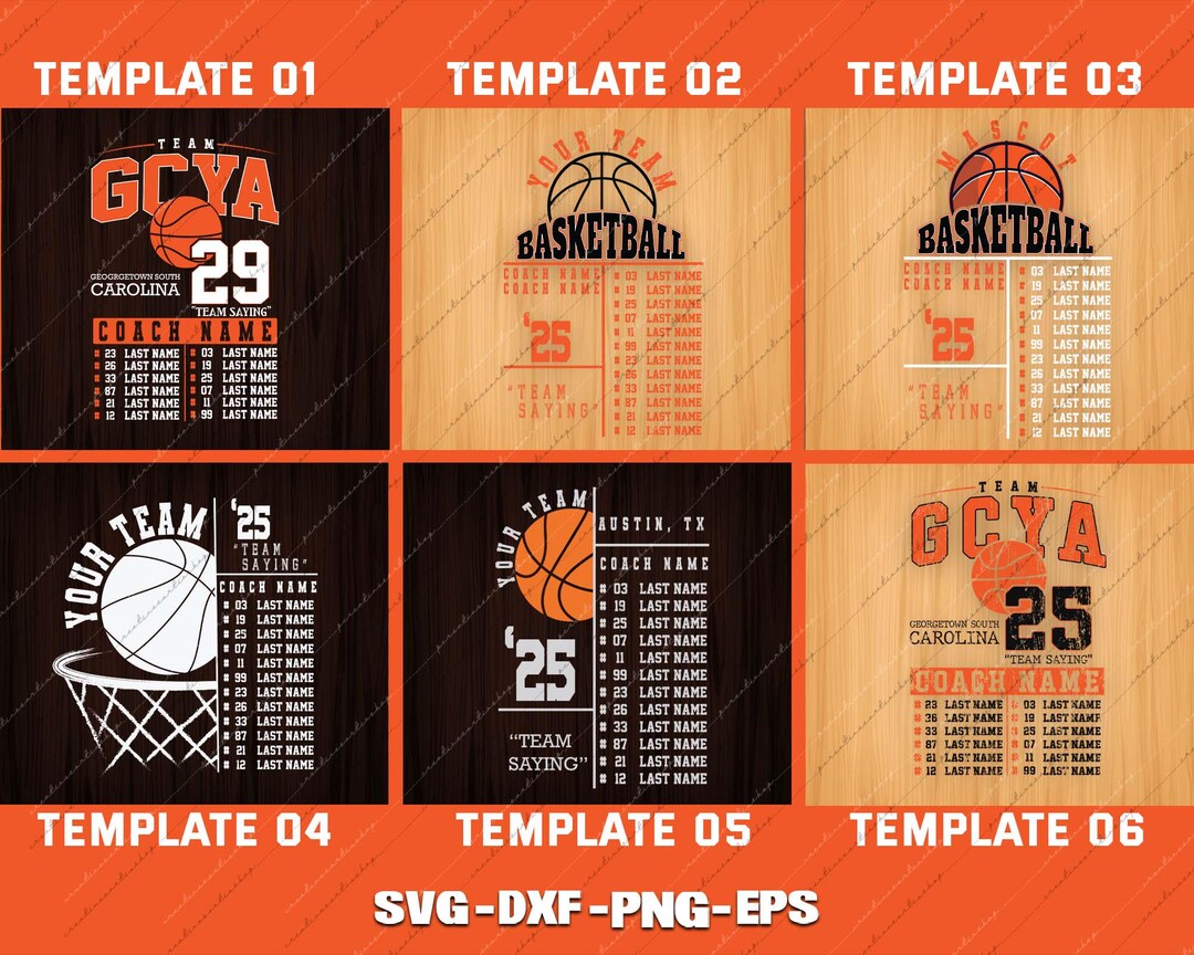 Basketball Team Roster Template Shirt Jersey Design Bundle Svg, Png ...