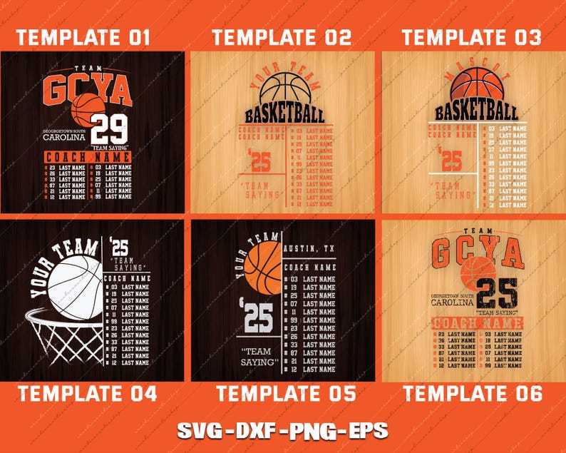 Basketball Team Roster Template Shirt Jersey Design Bundle Svg, Png ...