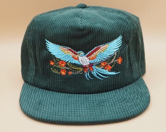 Phoenix Samurai, green adjustable Corduroy hat