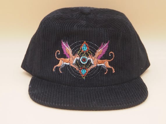 Cat's Eye Embroidered Corduroy Hat