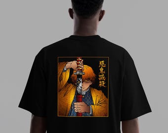 Zenitsu Demon Slayer T-Shirt Schwarz | Japanisches Anime Manga Grafik-T-Shirt - Unisex Streetwear-Shirt
