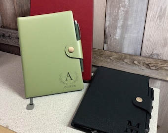 Gepersonaliseerde gegraveerd leren dagboek met sluiting, aangepaste leren notitieboekenset, notitieboekje met geschenkdoos, aangepast leren notitieboekje