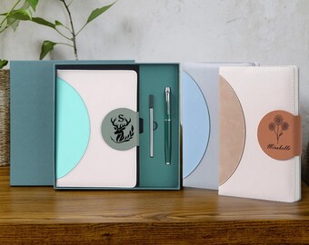 Gepersonaliseerde A5 leren notitieboekjecadeauset met pen Aangepast logo gegraveerd zakelijk dagboek Relatiegeschenk Kantoorbenodigdheden