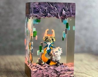 T.wilight P.rincess Inspired Wood & Resin Lamp | Wolf And M.idna Style Custom Night Light | Unique Gamer | Desk Decor Gift
