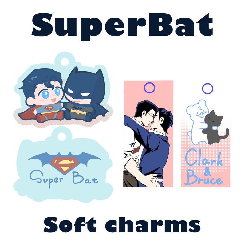 Superbat Keychain Charms Set Squishy Fun DC Fan-made Collectible - Etsy ...