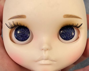 Custom Midnight Blue Starry Night Hand Painted Blythe Doll Furby Eye Chips 14mm