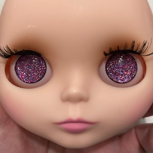 14 mm or 12 mm Custom Pink Glitter Eye Chips Blythe Doll Furby Baby Furby Pullip