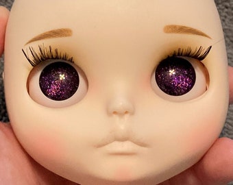 Custom Deep Purple Holographic Hand Painted Blythe Furby Doll Eye Chips 14mm