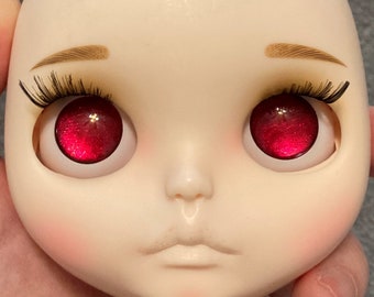 Custom Deep Red Metallic Hand Painted Blythe Doll Furby Eye Chips 14mm