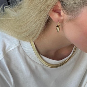 Thick Herringbone Chain Waterproof 18K Gold Filled Necklace