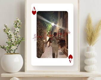 Poster personnalisé de carte photo de couple, cadeau d'anniversaire (téléchargement numérique)