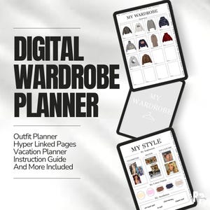 デジタルワードローブプランナー PDF | iPad と GoodNotes 用アウトフィットプランナー | 衣類オーガナイザー | カプセルワードローブプランナー | すぐにダウンロード