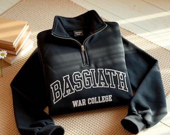 Embroidered Basgiath War College Quarter Zip Sweatshirt