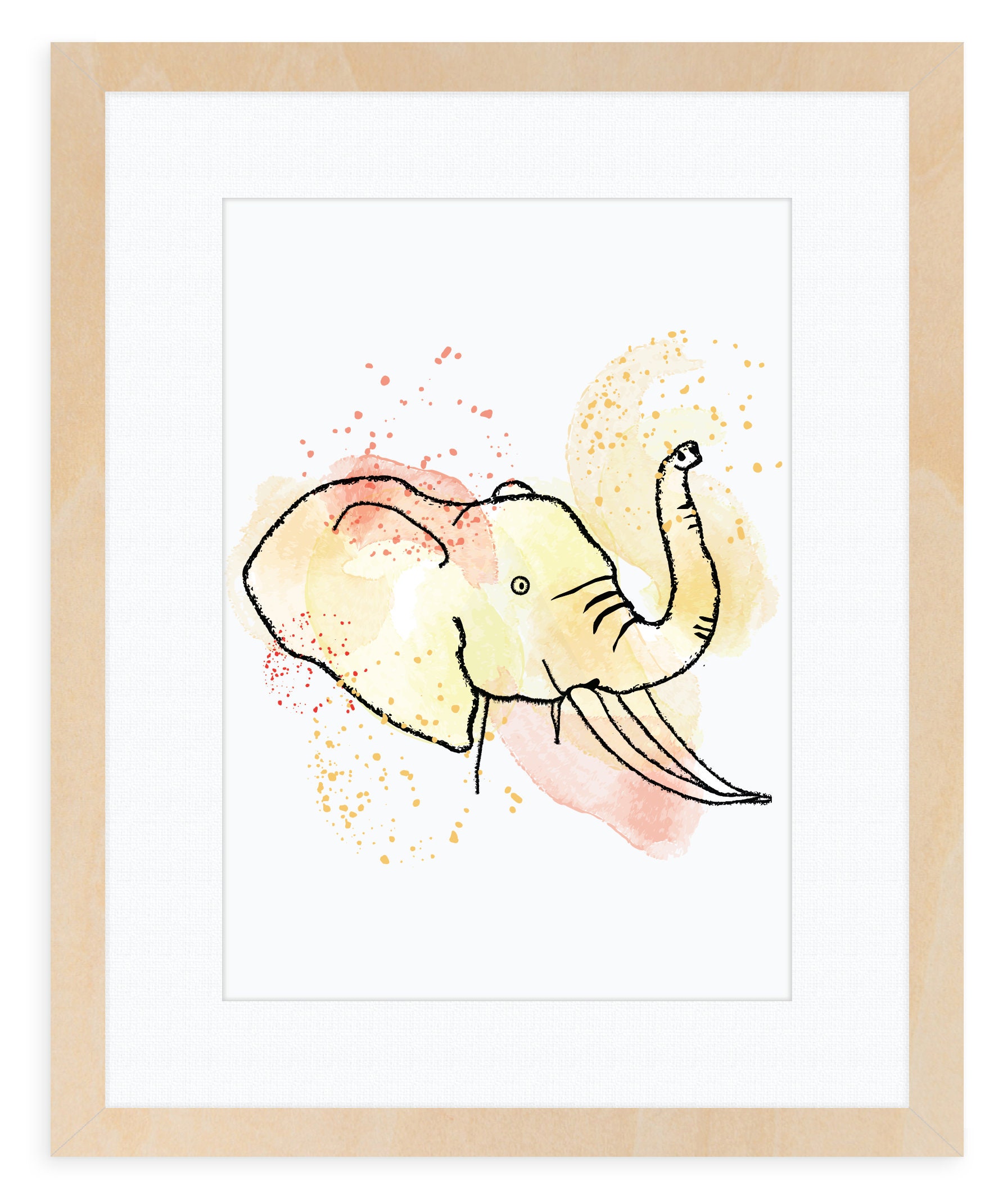 Elephant Illustration/Watercolor Illustration/Elephant Print/ | Etsy