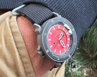 38mm Solar-Powered Titanium Wildsider Compass Watch