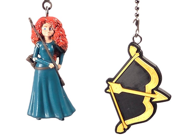 Brave Merida Ceiling Fan Pulls | Brave Movie Girls Room Decor Gift, Scottish Heritage d4