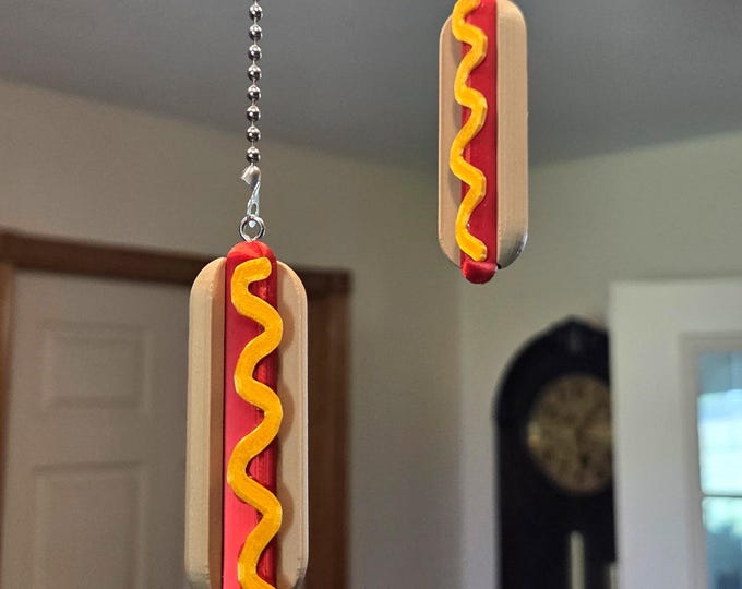Hot Dog Fan Pull Set | Gift for Food Lovers Kitchen or Man Cave Decor Gift for Cooks d4