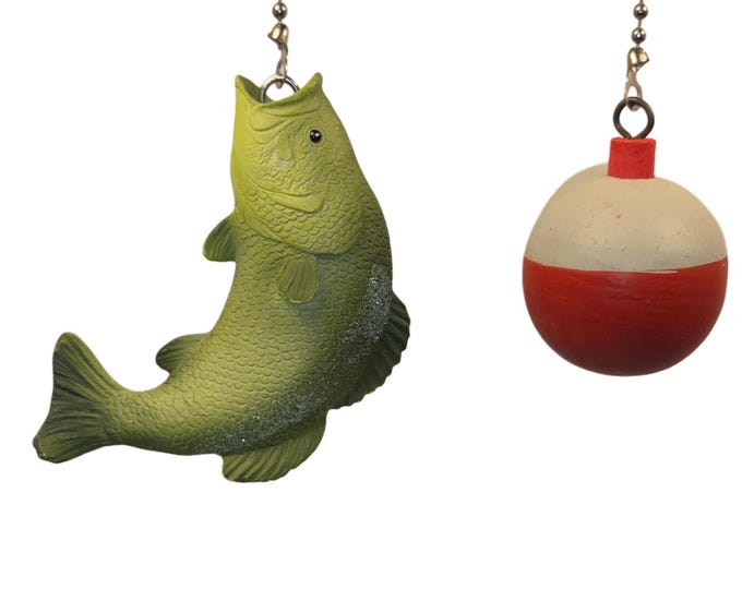 Fish and Bobber Ceiling Fan Pulls | Perfect Housewarming Gift for Fishermen | Rustic Outdoor Decor d1