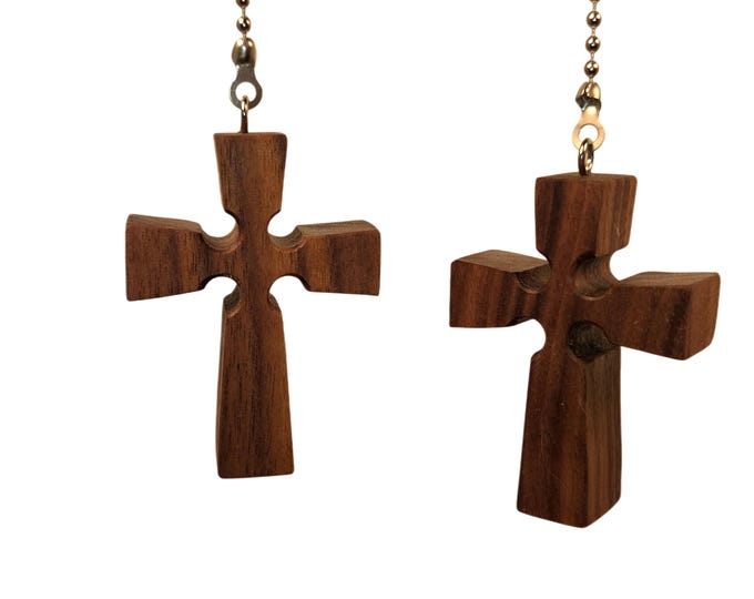 Celtic Cross Ceiling Fan Pulls - Unique Handmade Rustic Decor for Housewarming, Pastor or Wedding Gifts