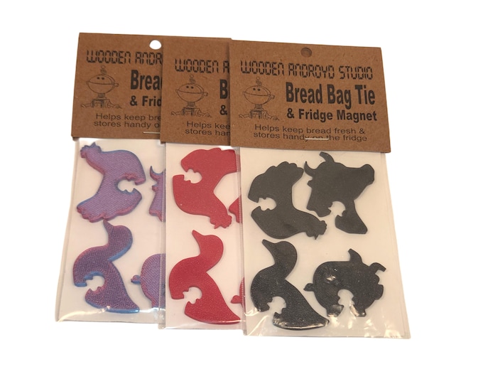 Magnetic Reusable Bread Bag Clips - Eco-Friendly Bag Ties & Unique Housewarming Gift
