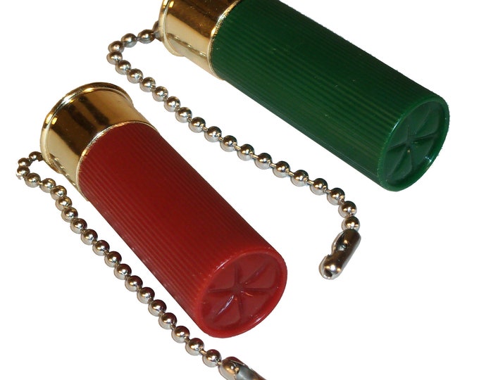 Shotgun Shell Ceiling Fan Pull Set - Gift for people who love to hunt, mancave decor, rustic, farmhouse, country