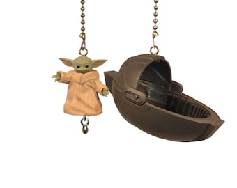 The Child Grogu Mandalorian Ceiling Fan Light Pulls - Cute Nursery and Kids Room Gift
