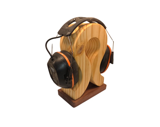 Heavyweight Walnut & Pine Headphone Stand - Stylish Man Cave Decor, Gift for Him, Fathers Day