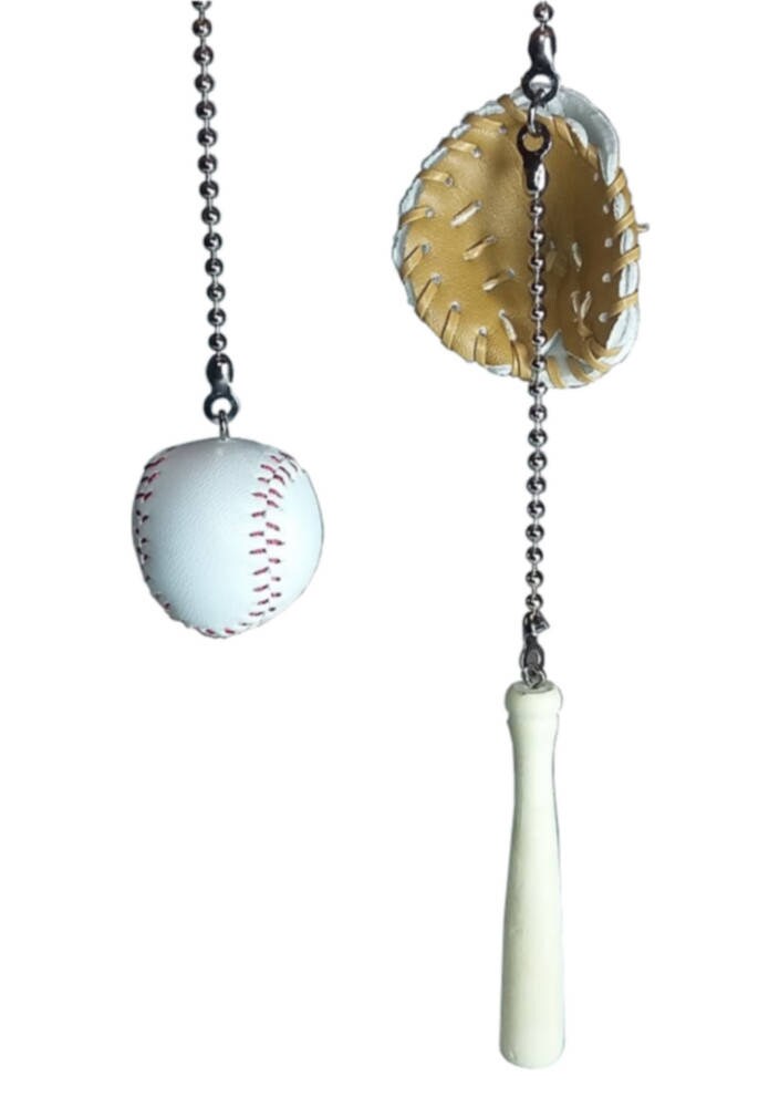 Deluxe Baseball Bat Baseball Glove Ceiling Fan Pull Set