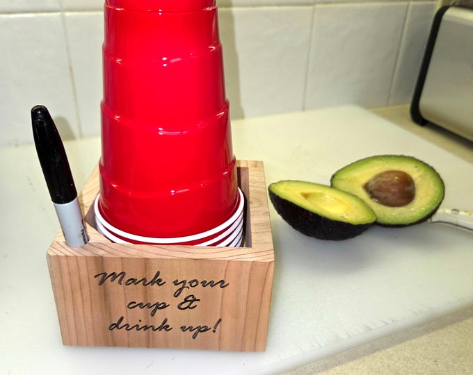 Mark your party cup holder with Sharpie brand permanent marker included