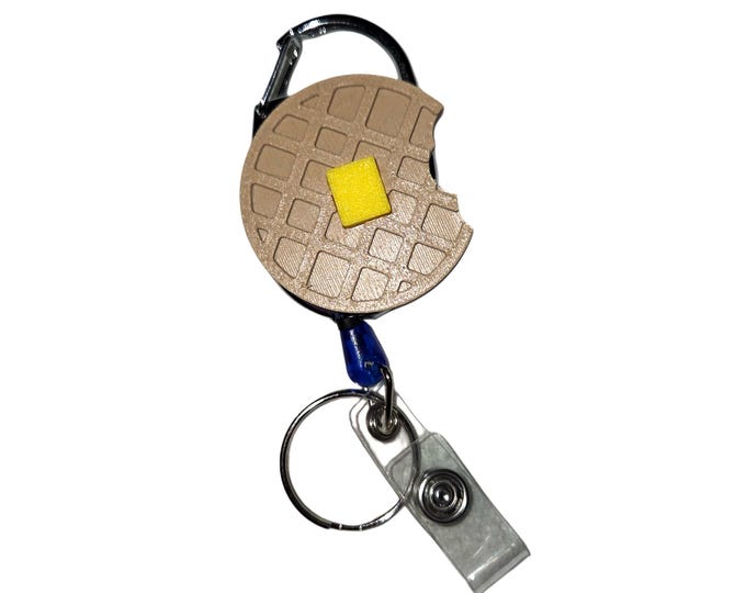 Buttered Waffle Badge Reel | Gift for Healthcare Pros Nurses & Teachers